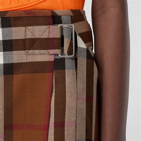 burberry skirt women's|Burberry check wool pleated skirt.